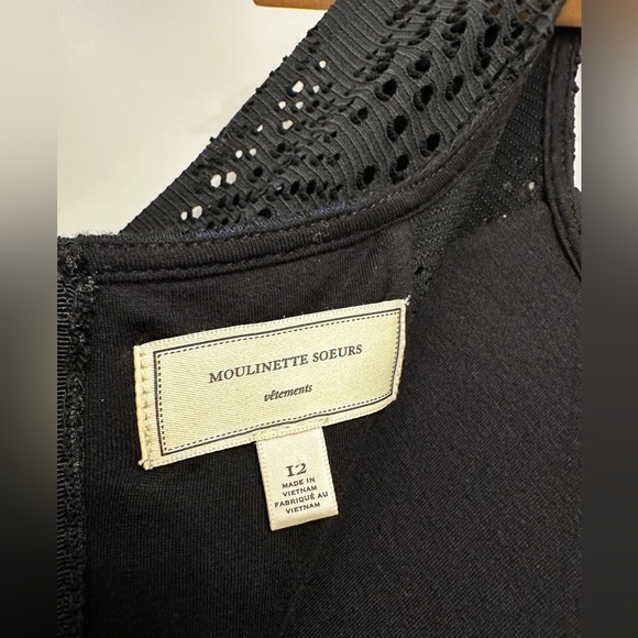 Moulinette Soeurs Larkin Dress Sleeveless Black Lace Sheath size 12 - Picture 6 of 7